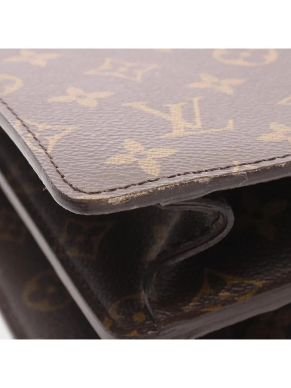Louis Vuitton Briefcase Serviette Fermoir Canvas Leather